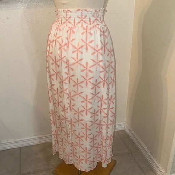 NWT LOFT Coral/White Patterned Women's Skirt Size Medium - Picture 10 of 13